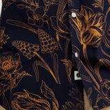 Camisa Akkian Manga Corta Majolica Blue - ECRU