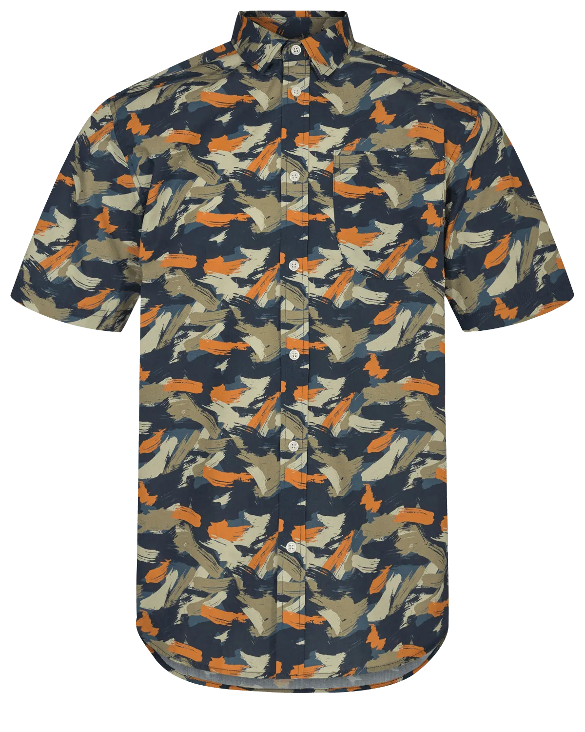 Camisa Akkian Manga Corta Red Orange - ECRU