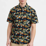 Camisa Akkian Manga Corta Red Orange - ECRU