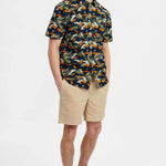 Camisa Akkian Manga Corta Red Orange - ECRU