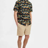 Camisa Akkian Manga Corta Red Orange - ECRU