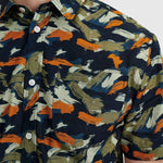 Camisa Akkian Manga Corta Red Orange - ECRU