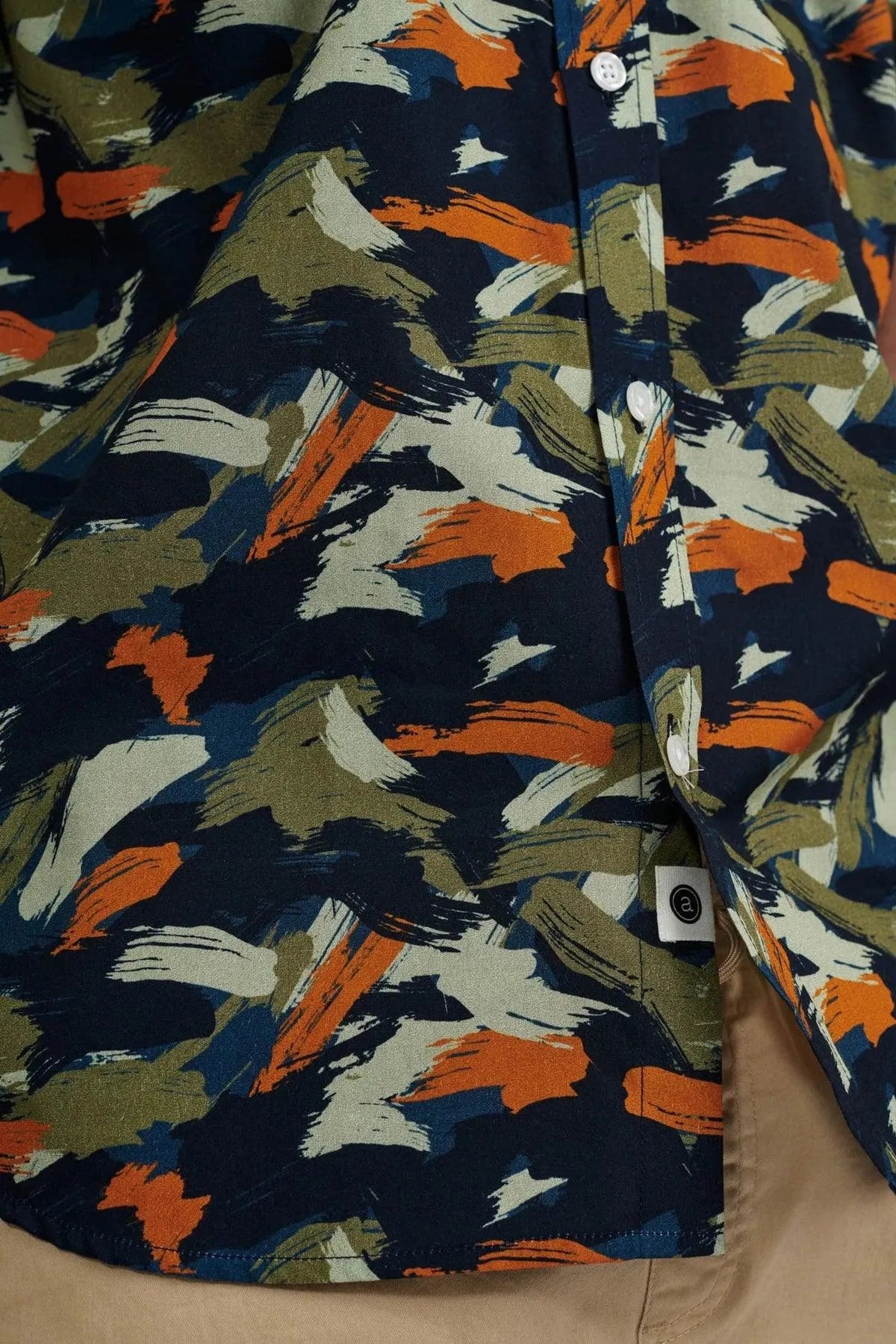 Camisa Akkian Manga Corta Red Orange - ECRU