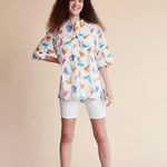 Camisa algodón barcos - ECRU