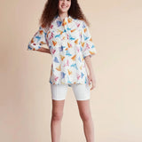 Camisa algodón barcos - ECRU