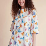 Camisa algodón barcos - ECRU