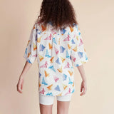 Camisa algodón barcos - ECRU