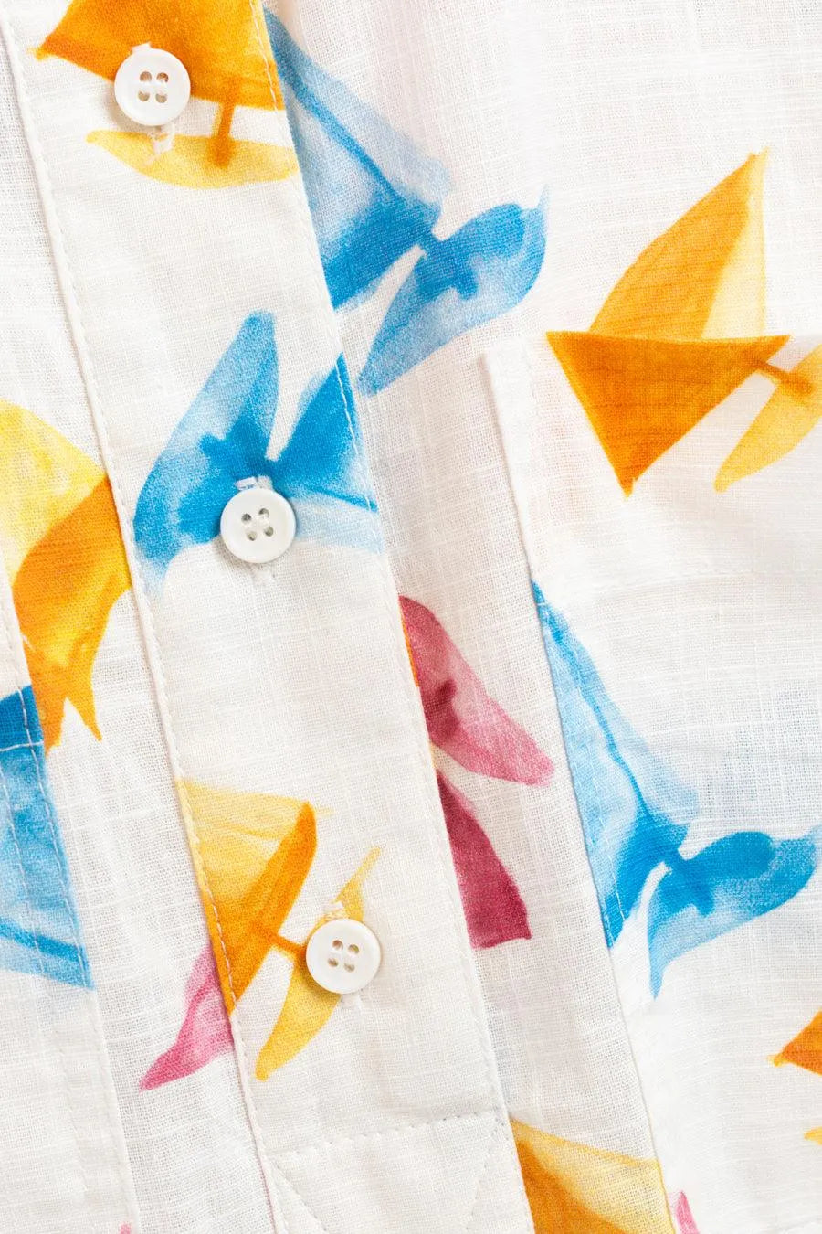 Camisa algodón barcos - ECRU