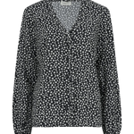 Camisa Alicia Frill Edge Monochrome Moons & Stars - ECRU