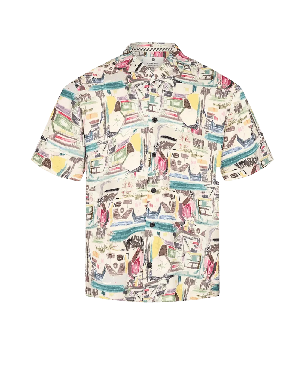 Camisa Anerkjendt Manga Corta Akleo Viscosa Incense - ECRU