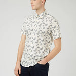 Camisa Ben Sherman Manga Corta Linear Texture Ivory - ECRU
