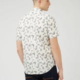 Camisa Ben Sherman Manga Corta Linear Texture Ivory - ECRU