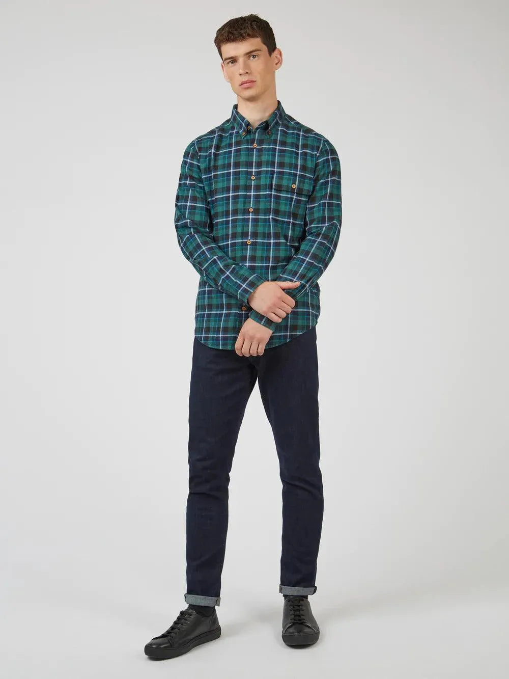 Camisa Brushed Plaid Check - ECRU