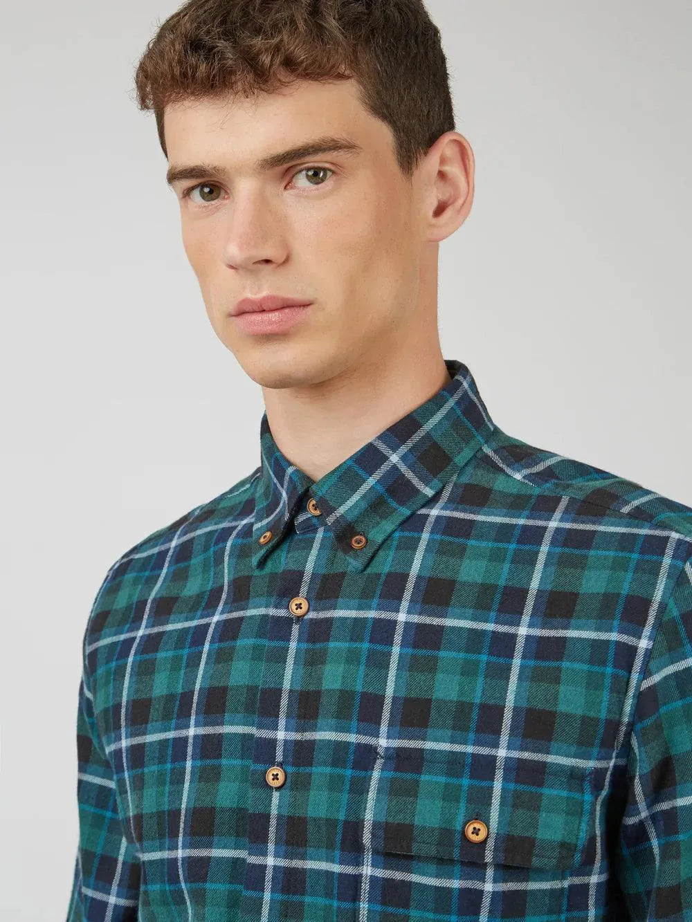 Camisa Brushed Plaid Check - ECRU