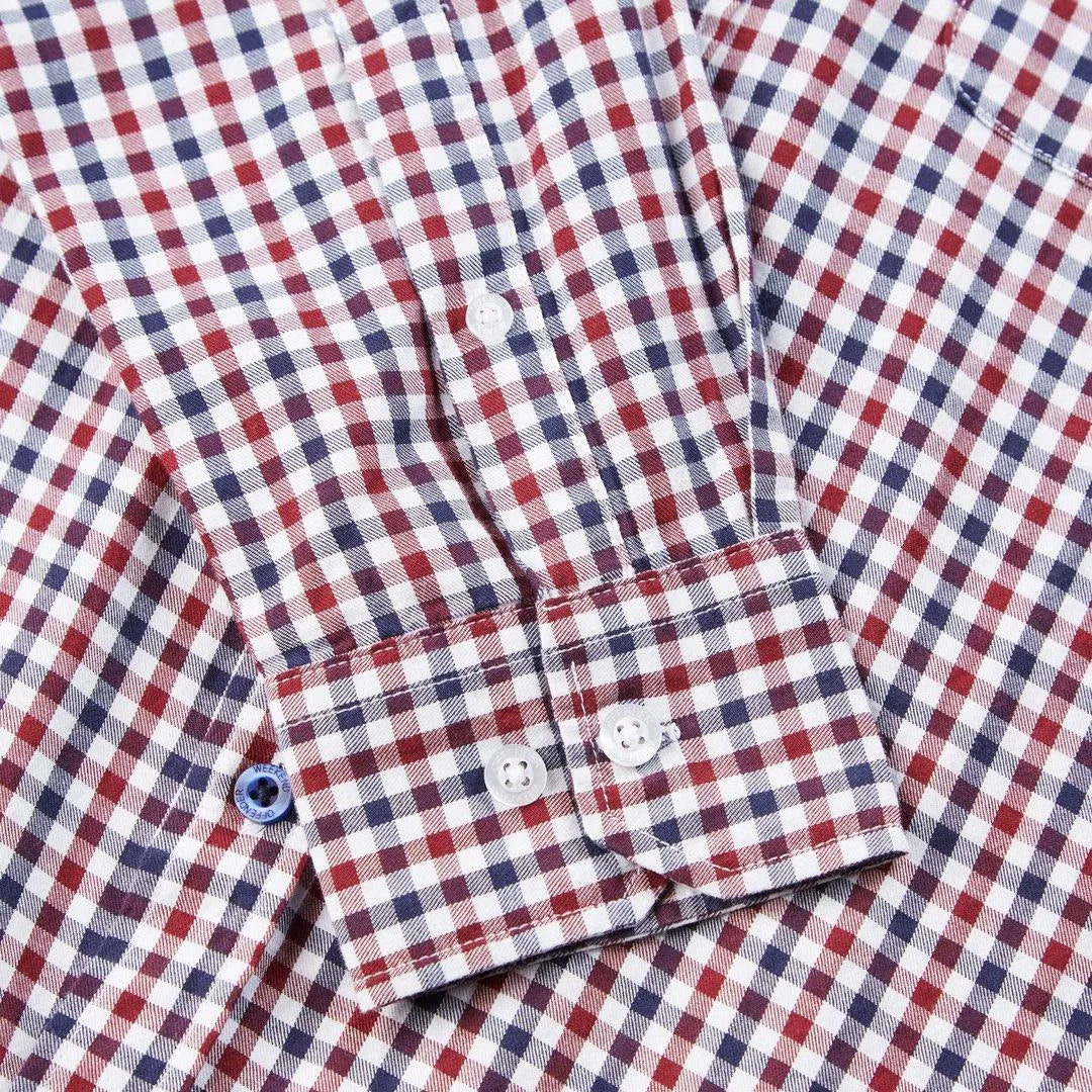 Camisa Burgundy Check - ECRU