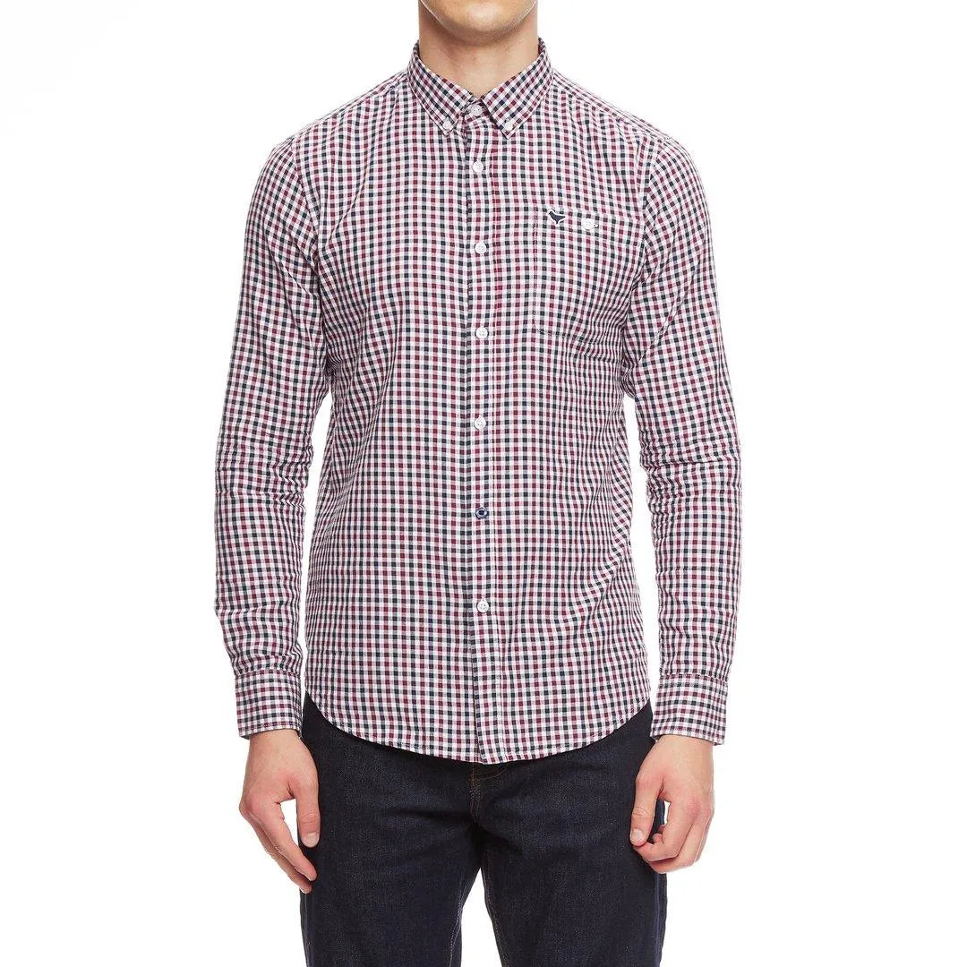 Camisa Burgundy Check - ECRU