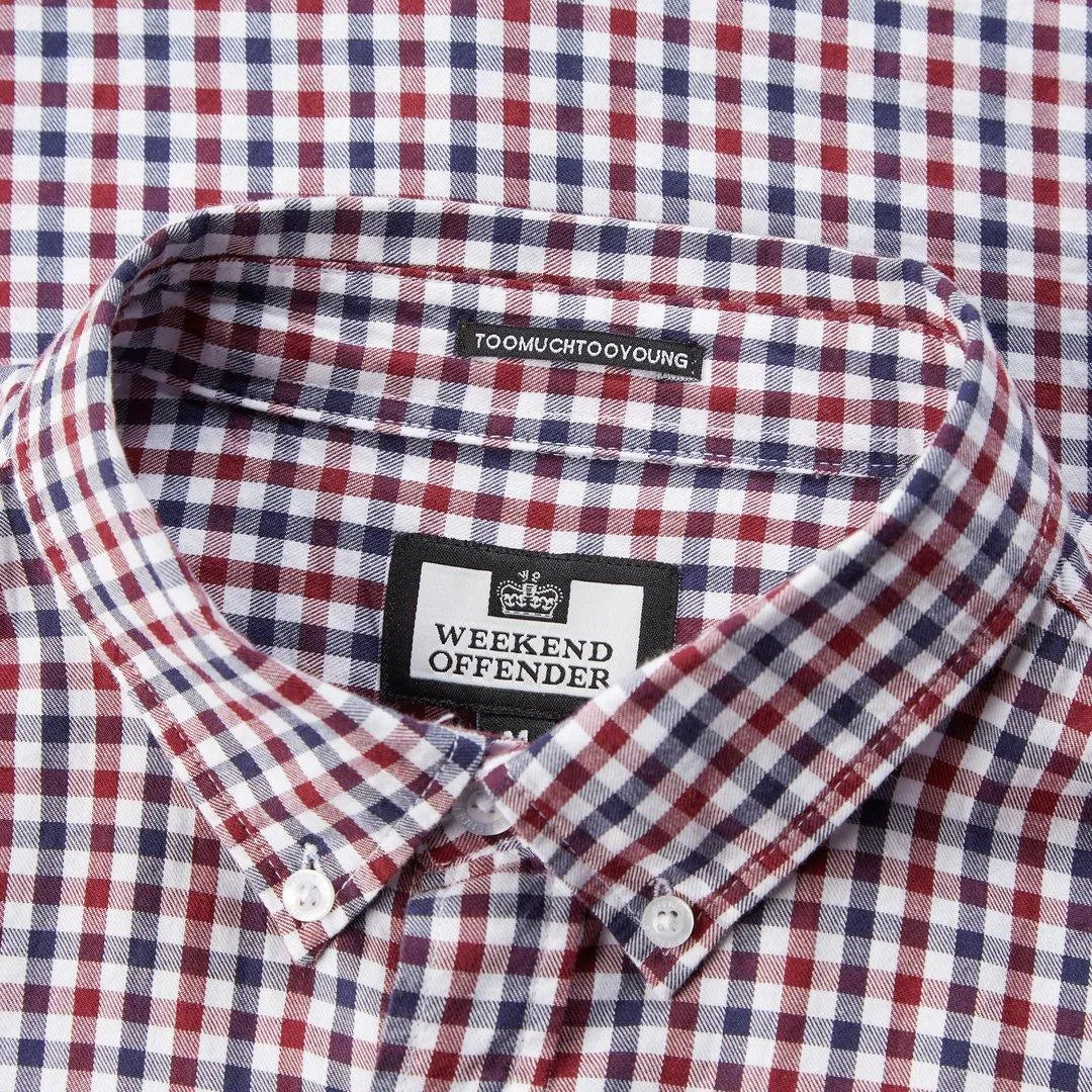 Camisa Burgundy Check - ECRU