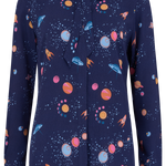 Camisa Catrina Azul marino UFO Space - ECRU