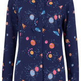 Camisa Catrina Azul marino UFO Space - ECRU