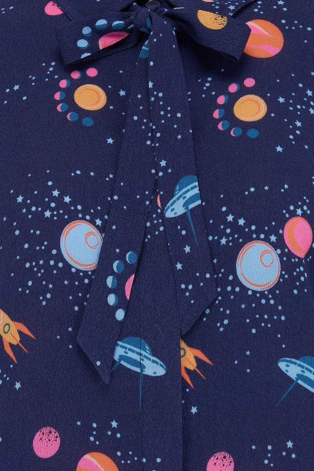 Camisa Catrina Azul marino UFO Space - ECRU