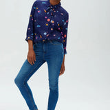 Camisa Catrina Azul marino UFO Space - ECRU