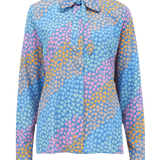 Camisa Catrina Blue Sliding Hearts - ECRU