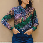 Camisa Catrina Multi Cascading Daisies - ECRU