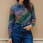 Camisa Catrina Multi Cascading Daisies - ECRU