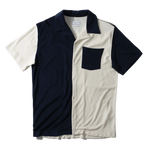 Camisa Colour Block Terry Navy - ECRU