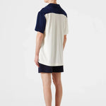 Camisa Colour Block Terry Navy - ECRU