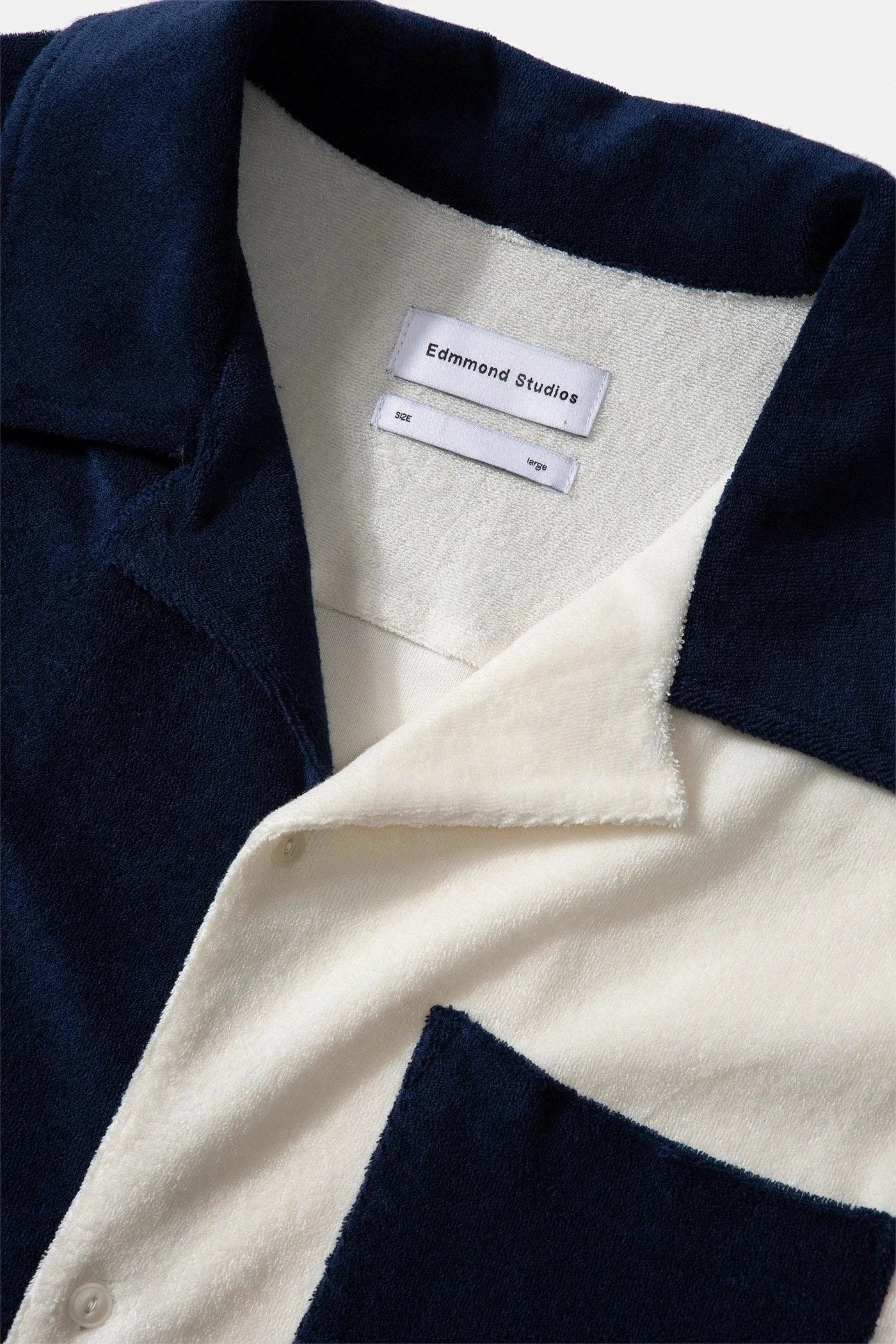 Camisa Colour Block Terry Navy - ECRU