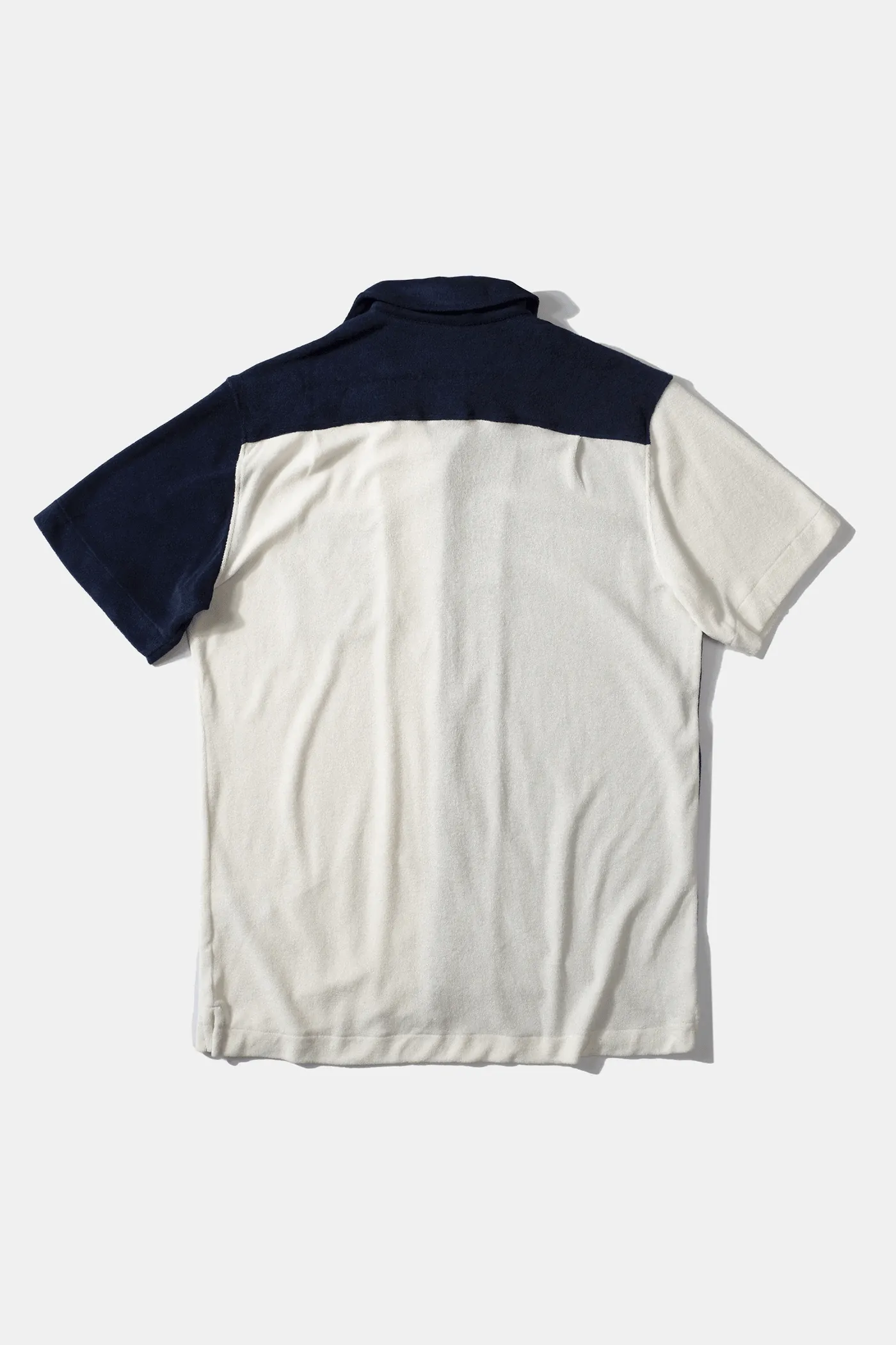 Camisa Colour Block Terry Navy - ECRU