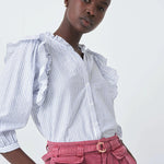 Camisa con Volante - ECRU