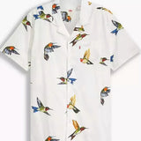 Camisa Cubano Hummingbird - ECRU
