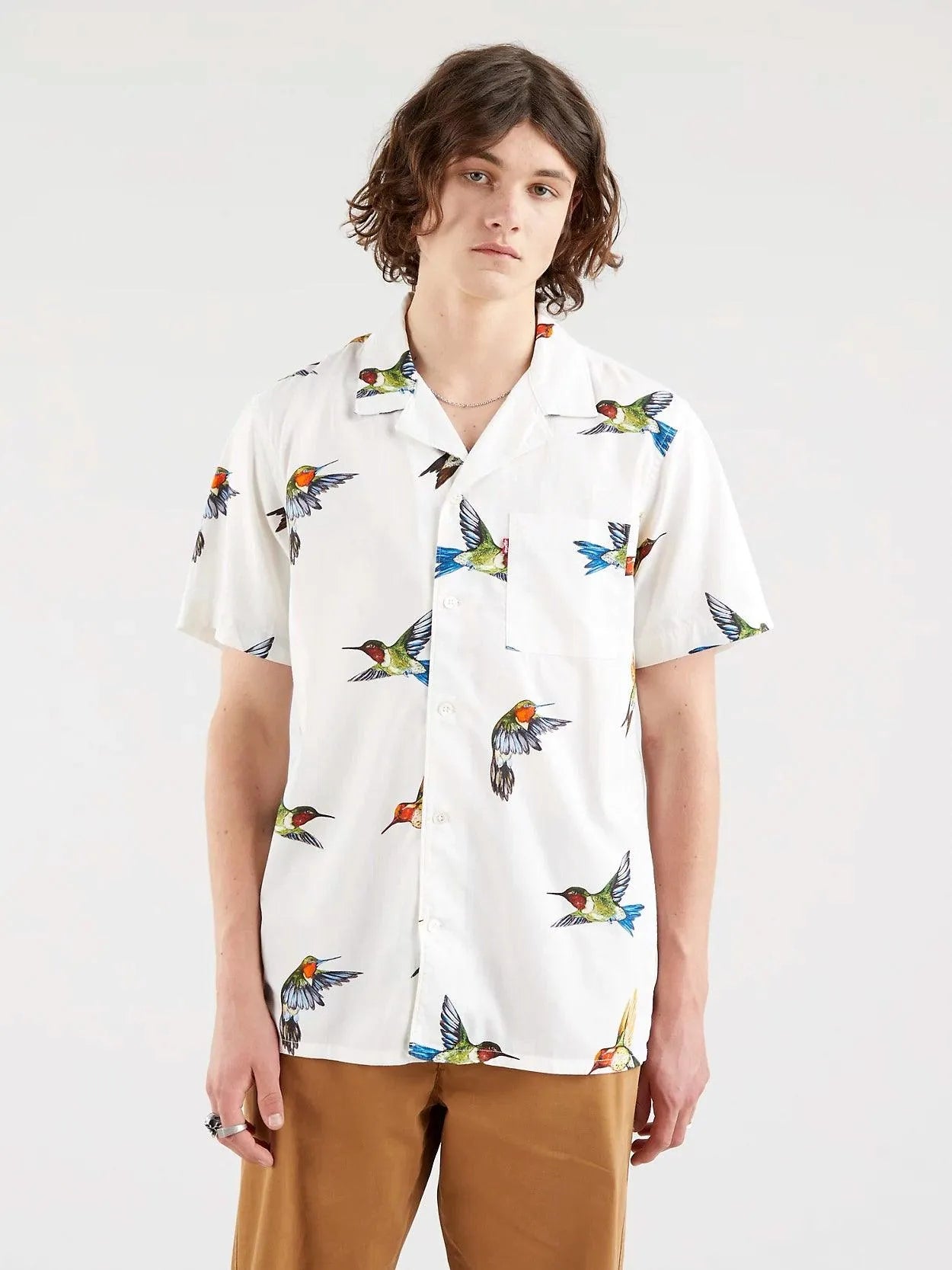 Camisa Cubano Hummingbird - ECRU