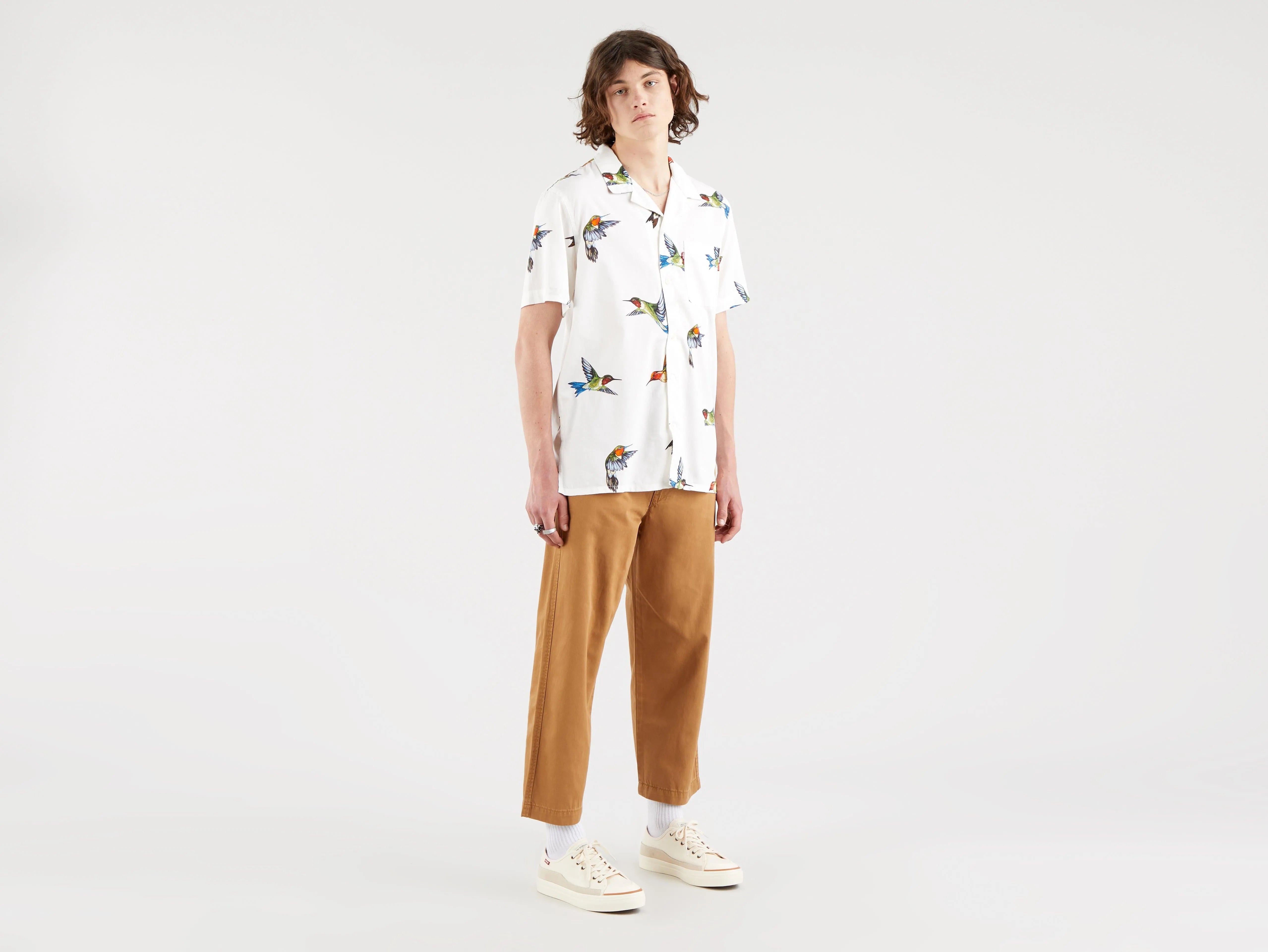 Camisa Cubano Hummingbird - ECRU