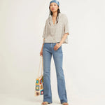 Camisa Cuello Abierto Birdie - ECRU