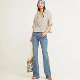 Camisa Cuello Abierto Birdie - ECRU