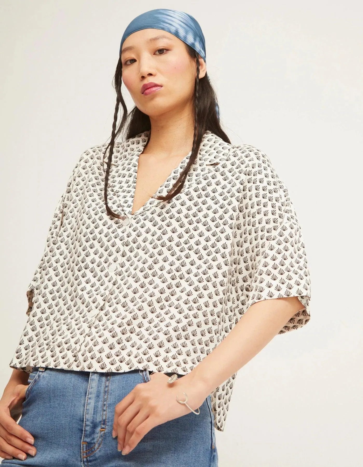 Camisa Cuello Abierto Birdie - ECRU