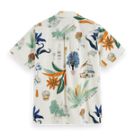 Camisa de campamento de manga corta con estampado completo - ECRU