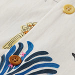 Camisa de campamento de manga corta con estampado completo - ECRU