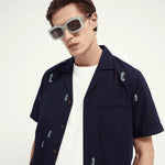 Camisa de manga corta de algodón - ECRU