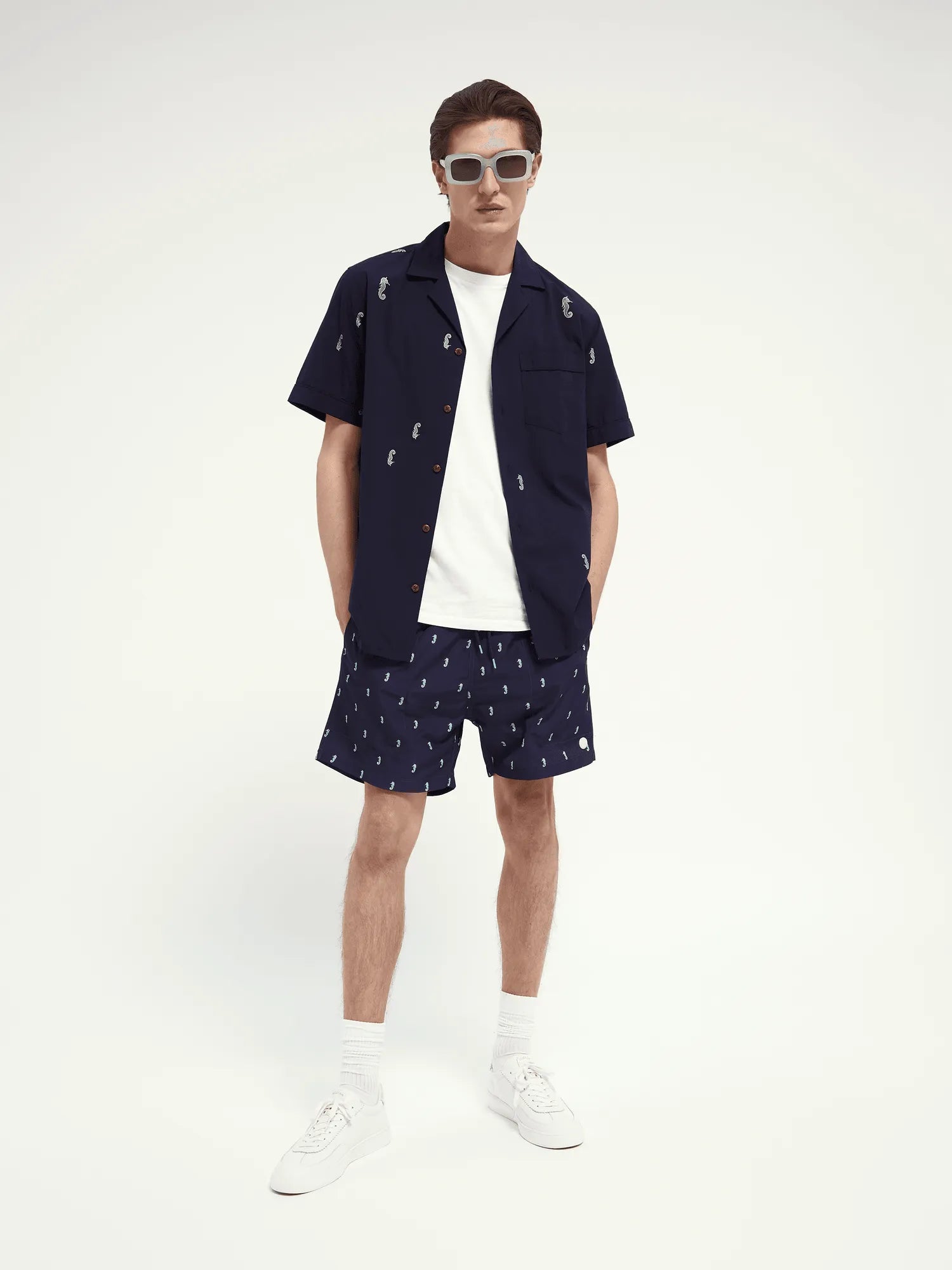 Camisa de manga corta de algodón - ECRU