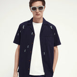 Camisa de manga corta de algodón - ECRU