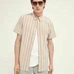 Camisa de marinero de manga corta en algodón - ECRU