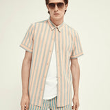 Camisa de marinero de manga corta en algodón - ECRU