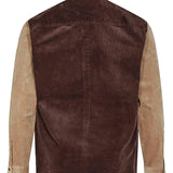 Camisa de Pana Aklouis Colorblock Demitasse - ECRU