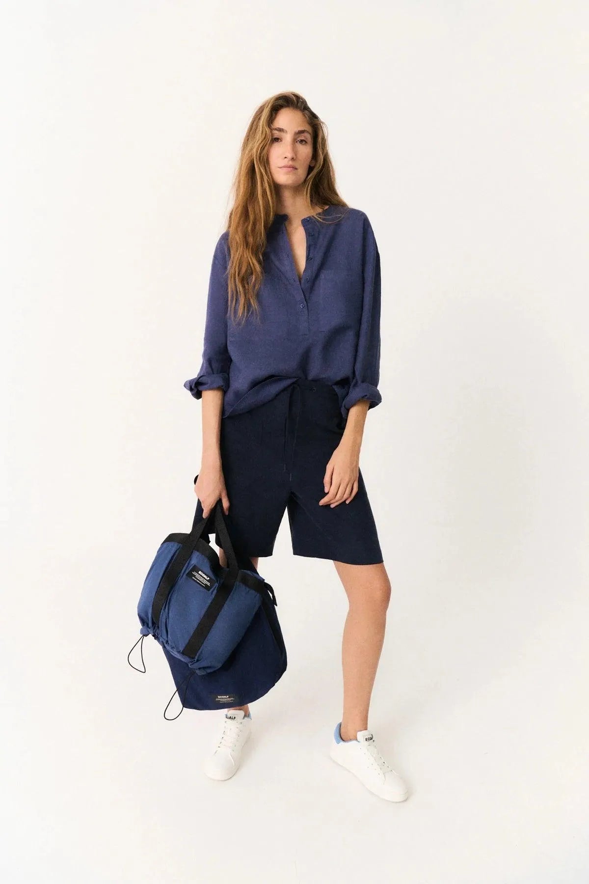 Camisa East Blue Indigo - ECRU