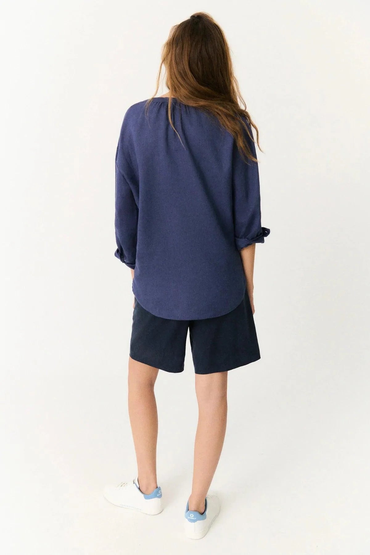 Camisa East Blue Indigo - ECRU