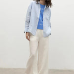 Camisa Ecoalf de Mujer Daria de Rayas Azul - ECRU